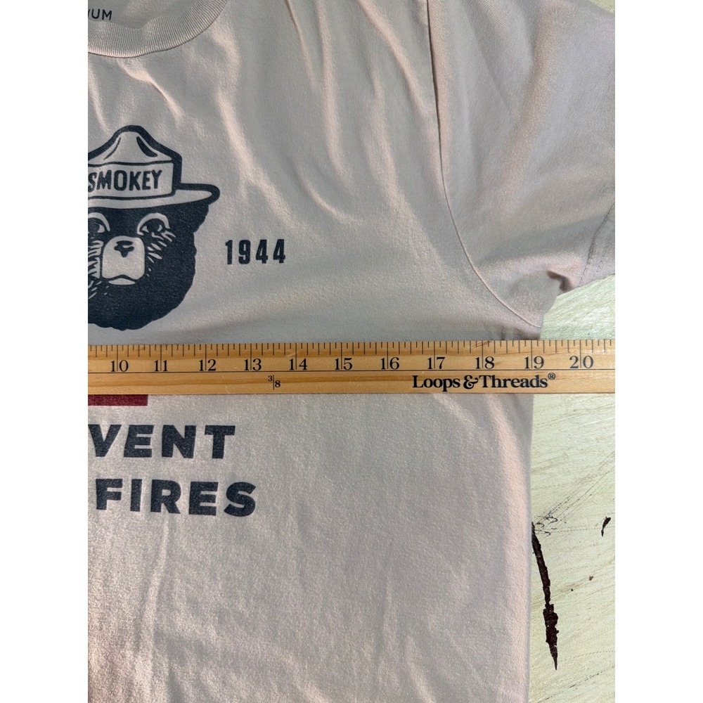 'Prevent Wildfires' Men's Beige Graphic Tee - Picture 4 of 5